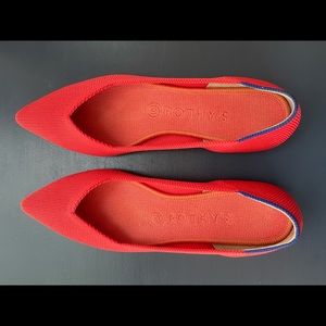 Rothy’s The Point Flat in Flame Size 7.5